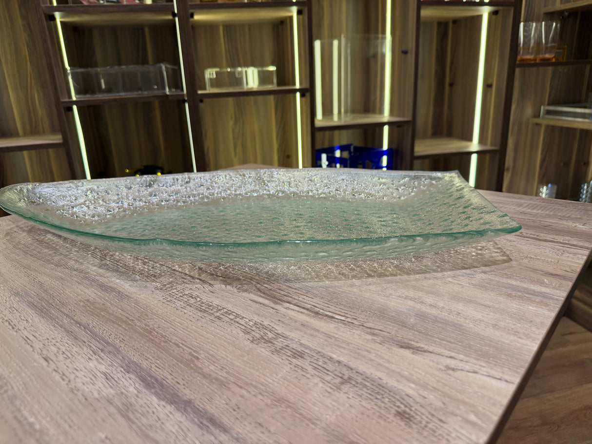 Fish shape glass serving plate