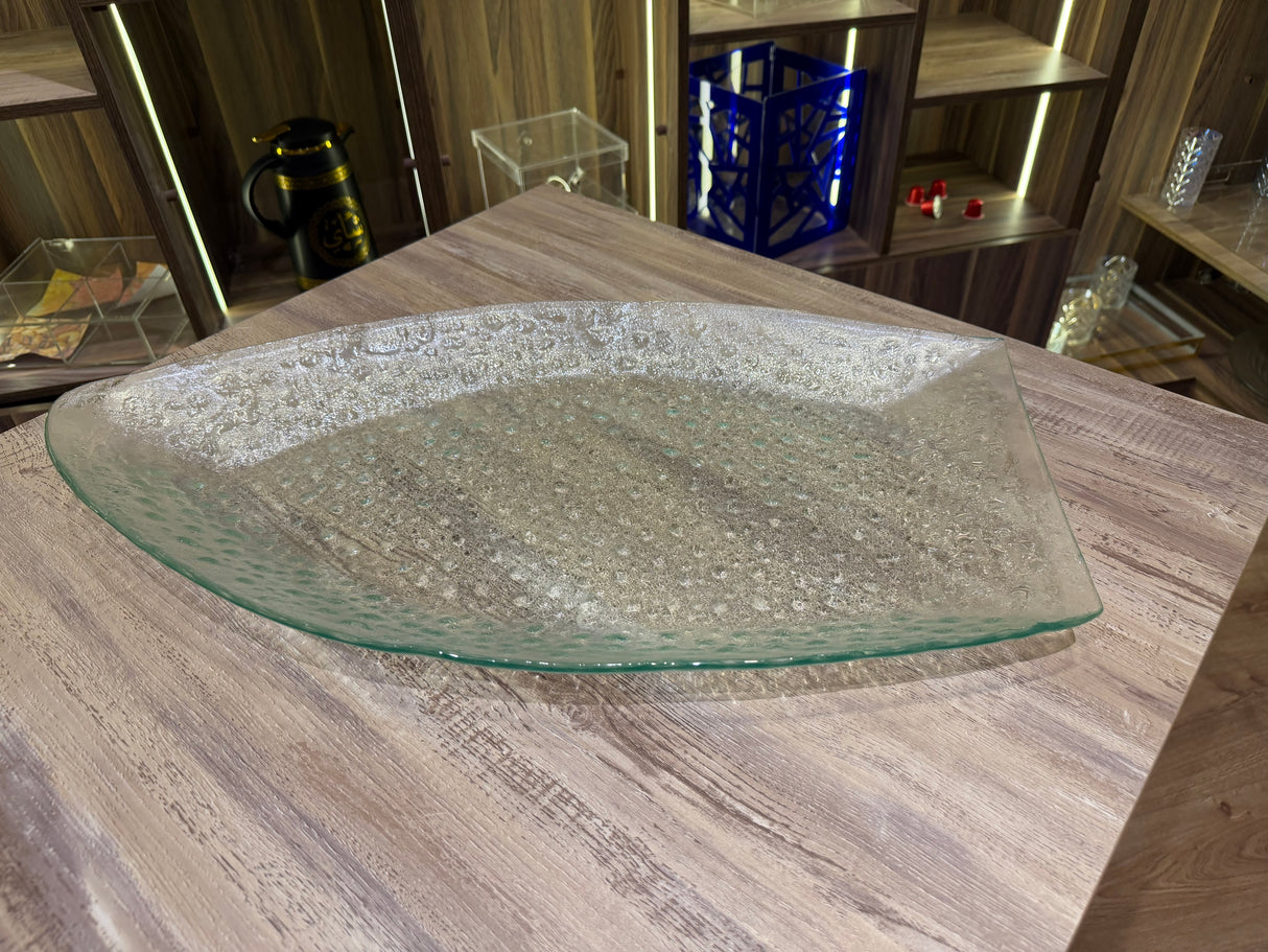 Fish shape glass serving plate