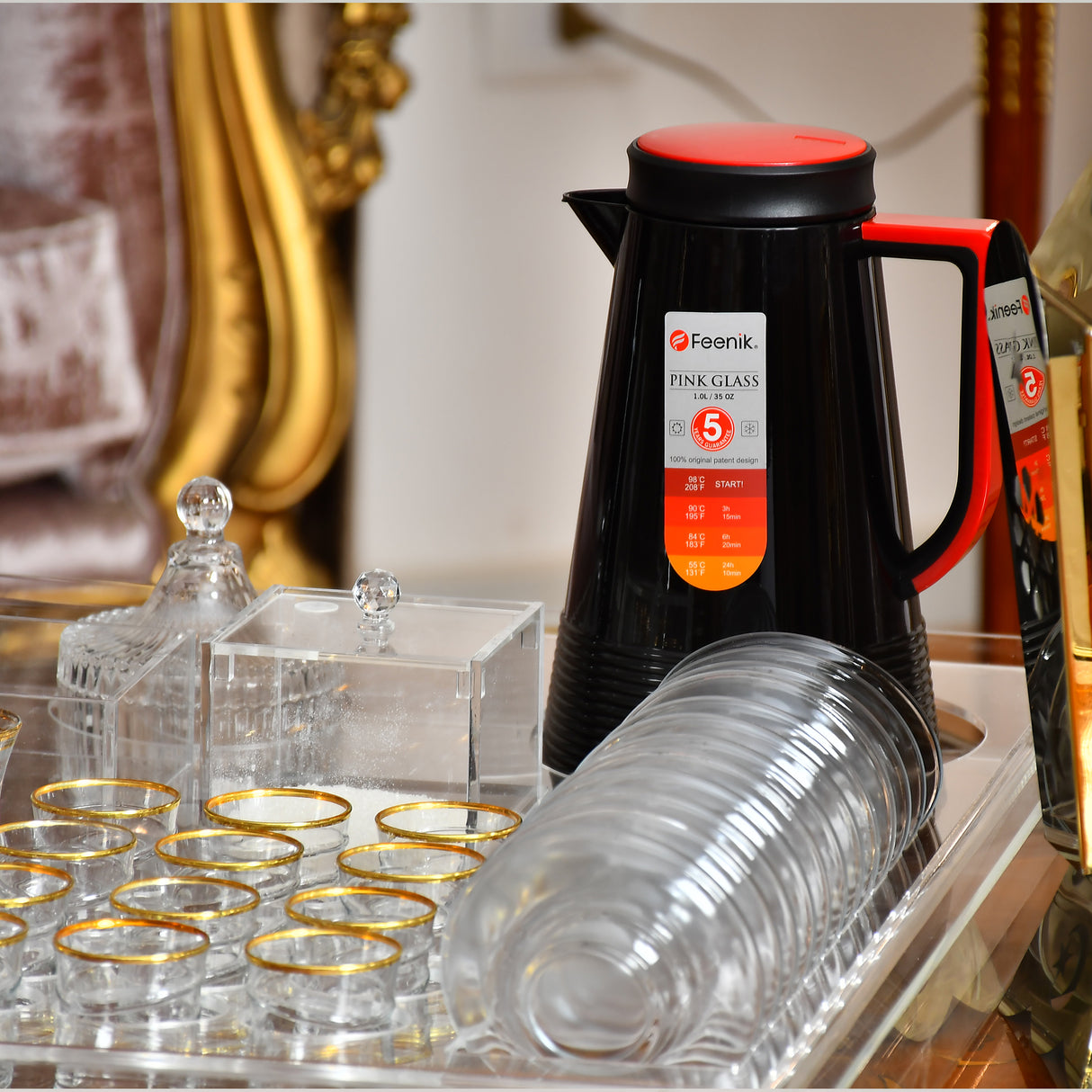 Large Tea Tray 2 Pots (55 pieces)