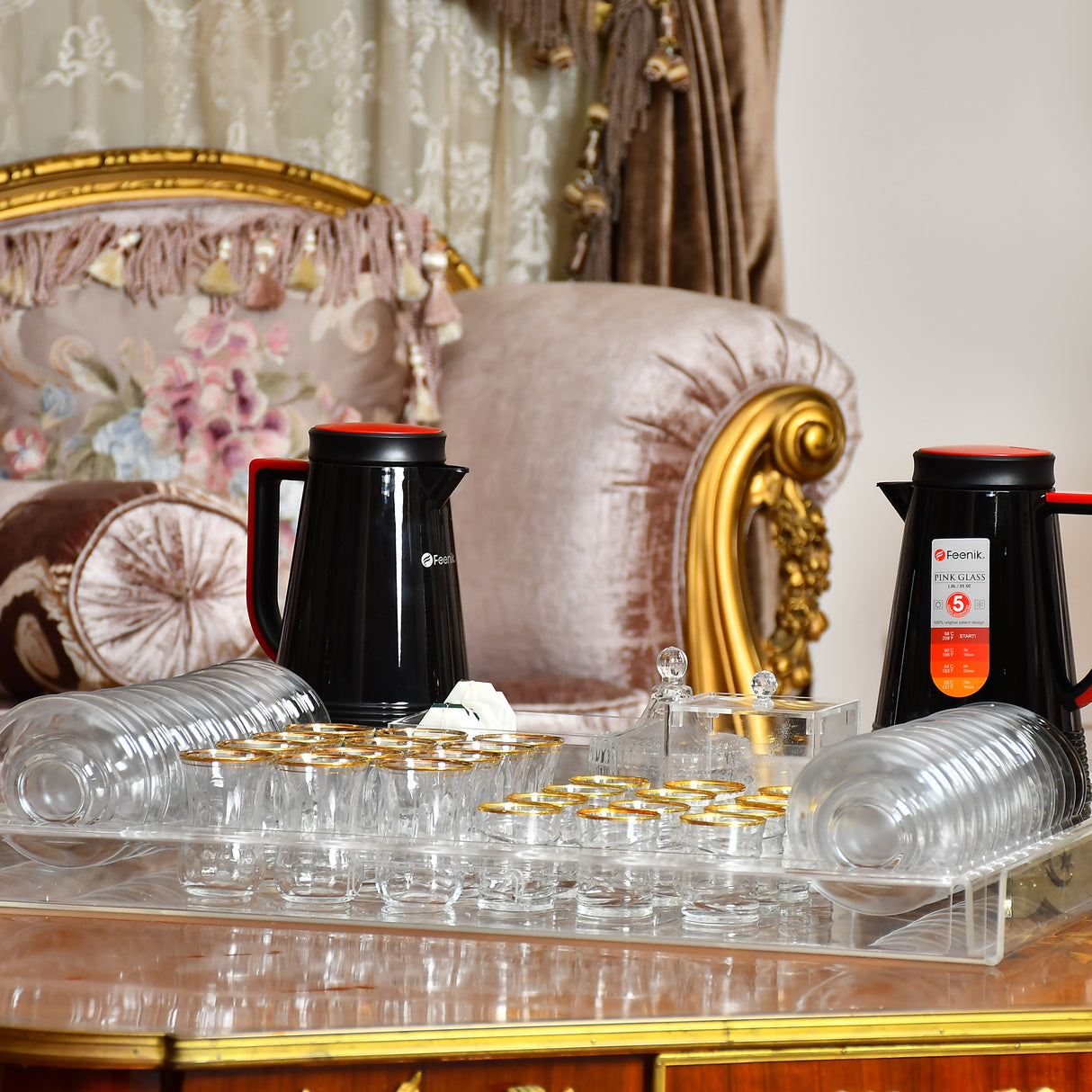 Large Tea Tray 2 Pots