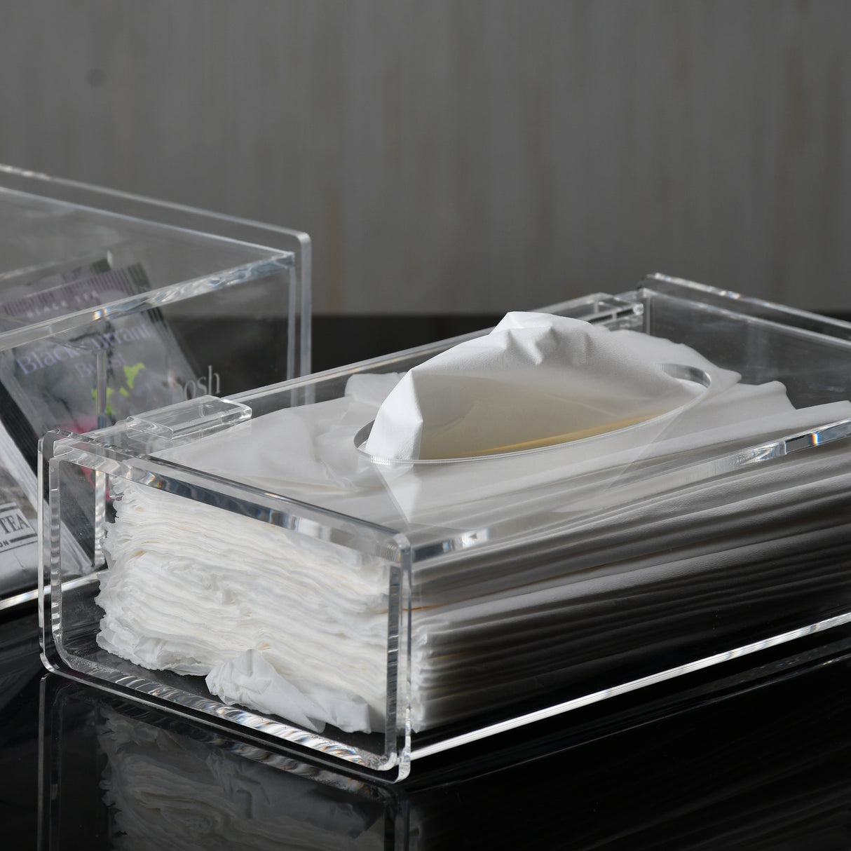 Transparent Set(basket+tissue box+tea box)