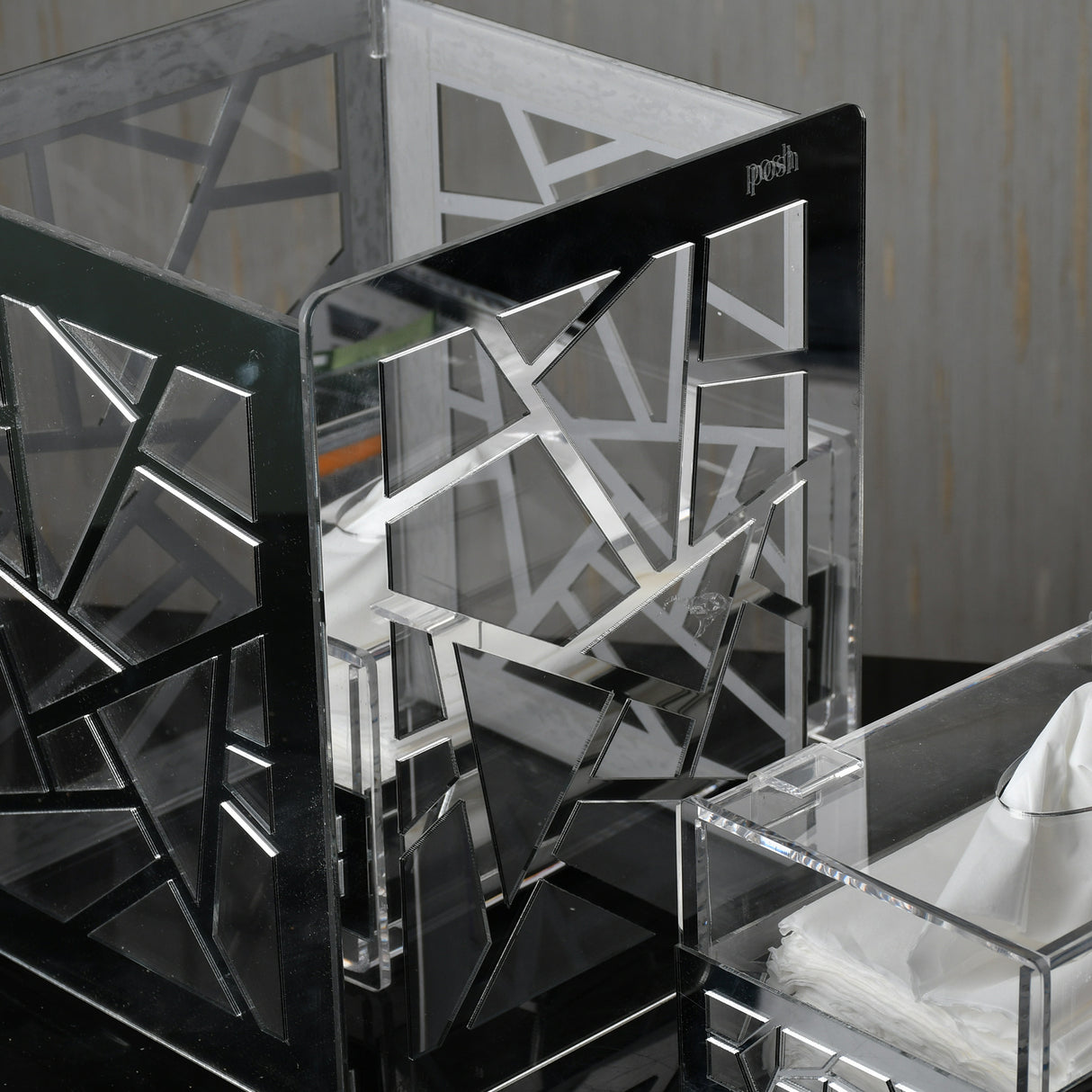 Silver Set(basket+tissue box+tea box)