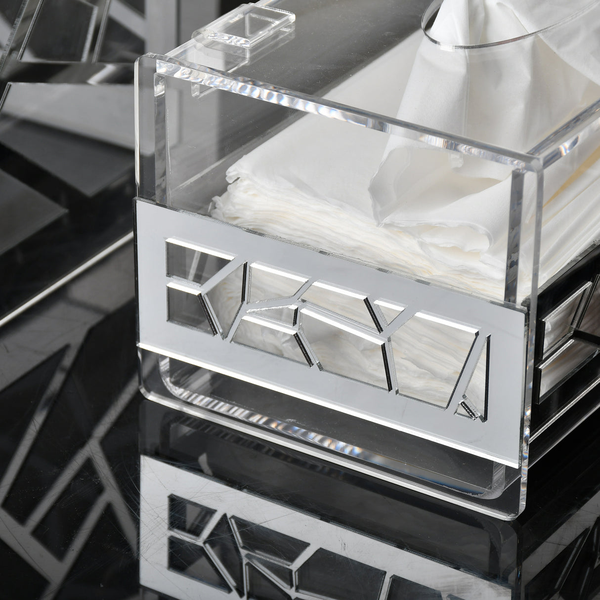 Silver Set(basket+tissue box+tea box)