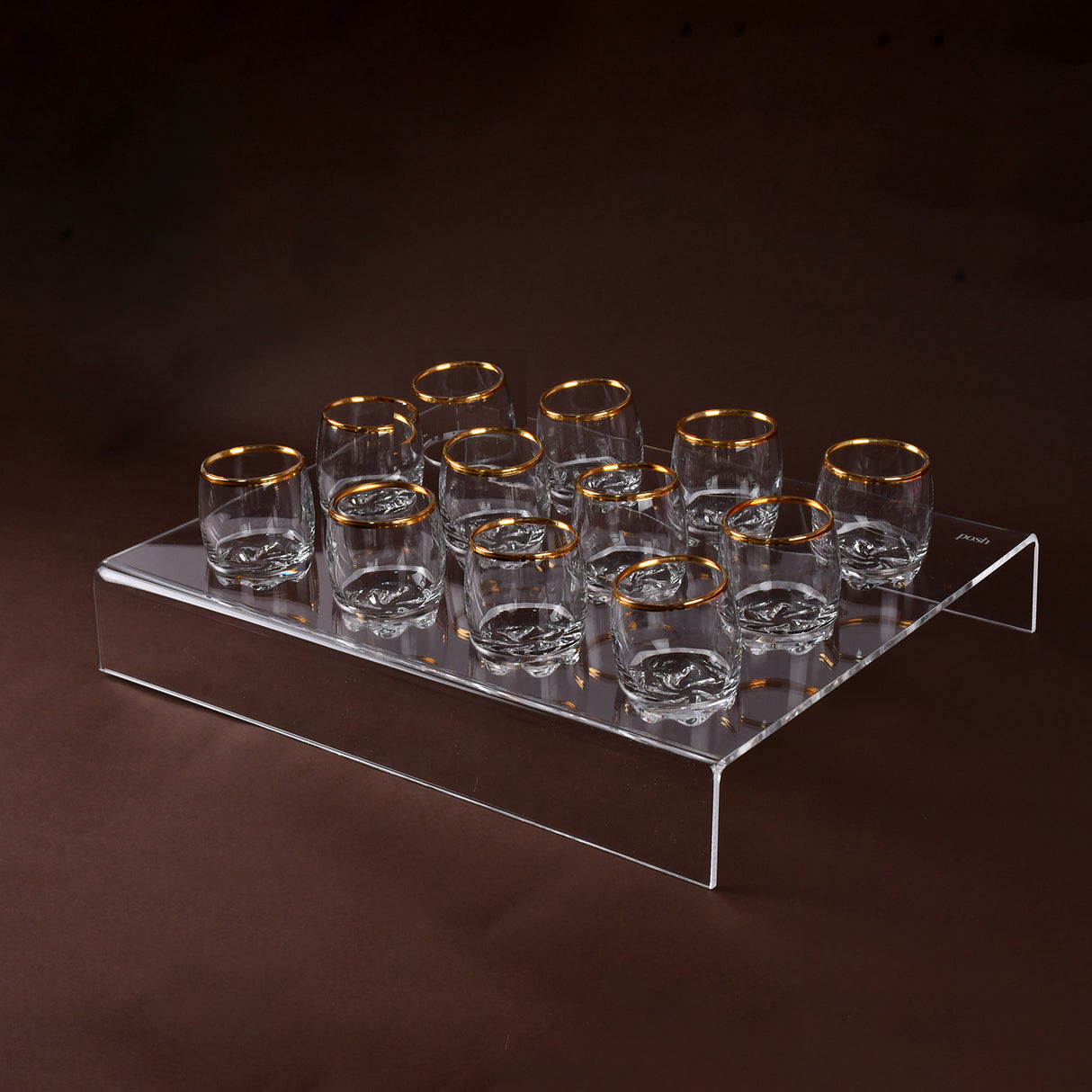 12 arabic coffee cups(gold line) with acrylic holder