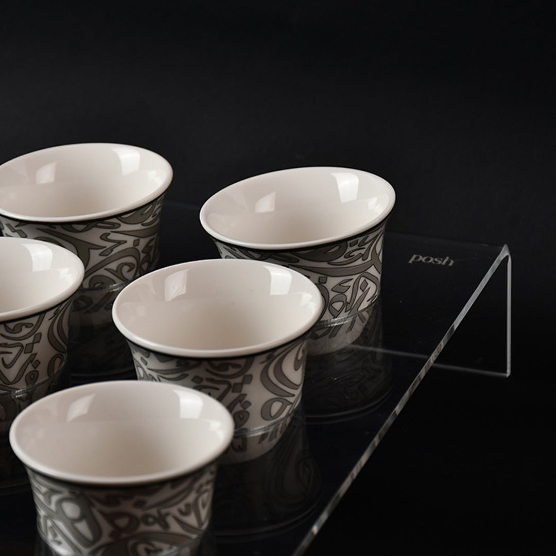 12 arabic coffee cups with acrylic holder