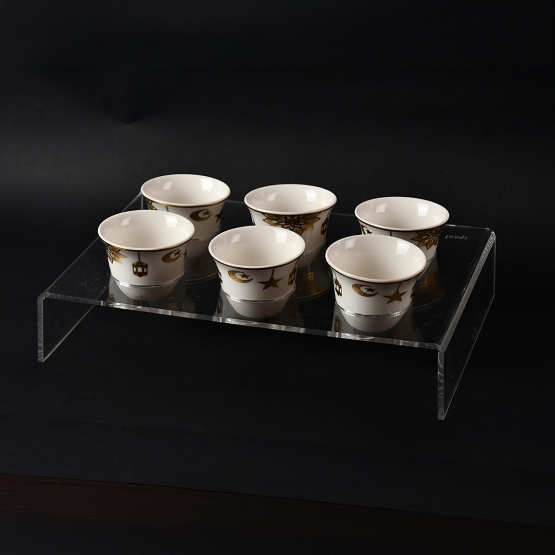 6 arabic coffee cups(ramadan shape) with acrylic holder