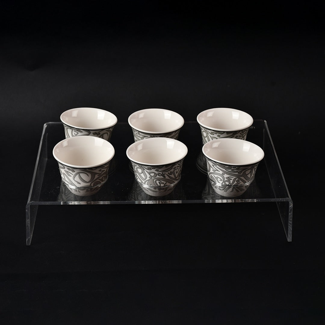 6 arabic coffee cups with acrylic holder