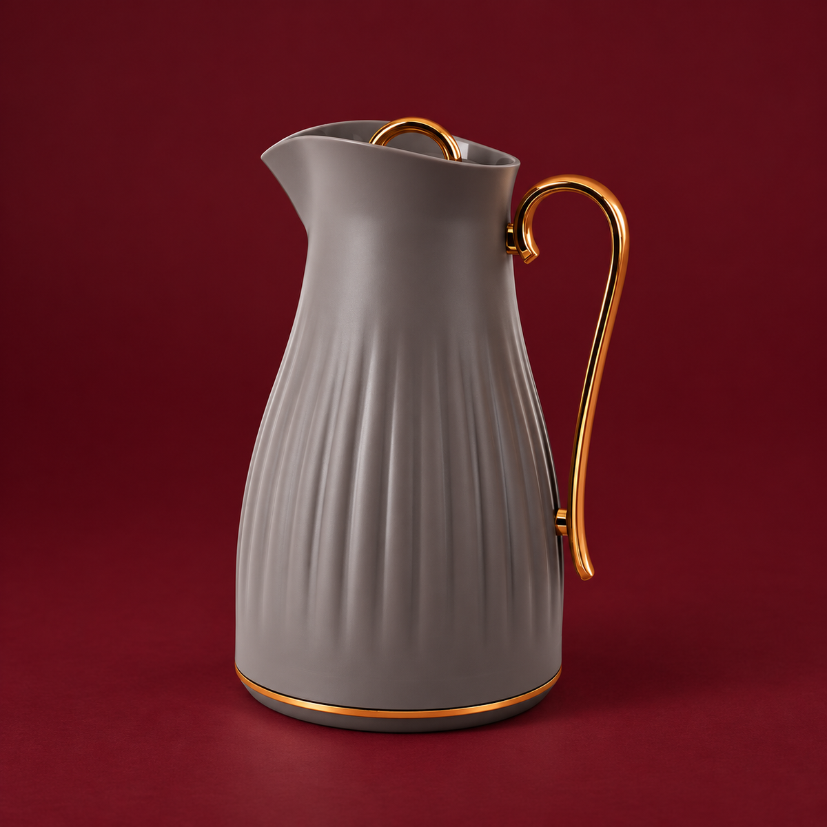 grey water pot with gold handle 1 litre