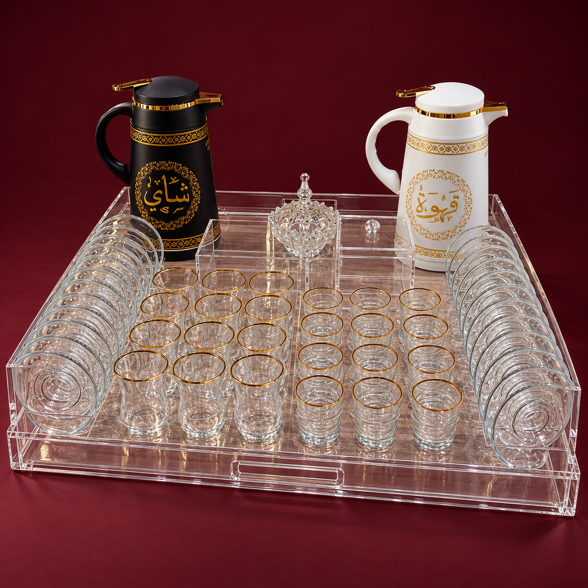 Large Tea Tray 2 Pots (55 pieces)
