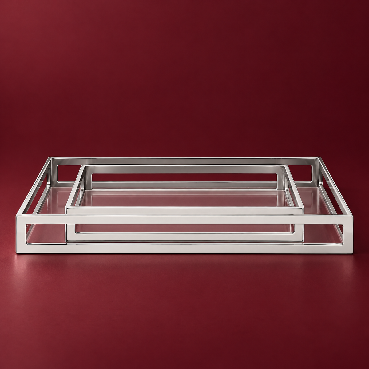 Silver framed serving tray