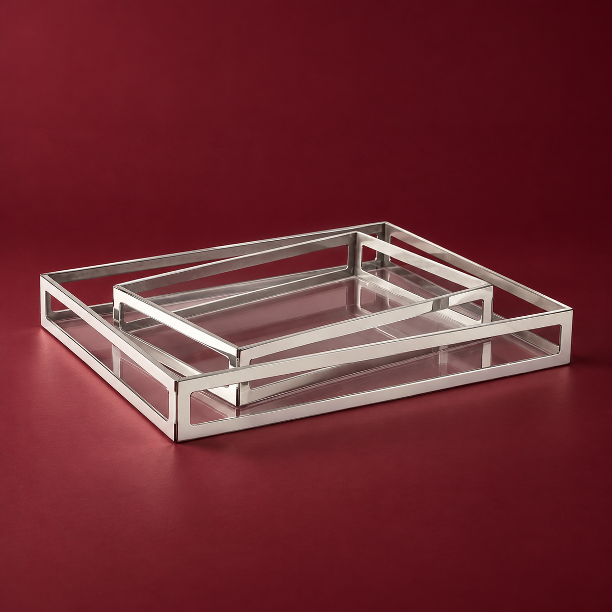 Silver framed serving tray