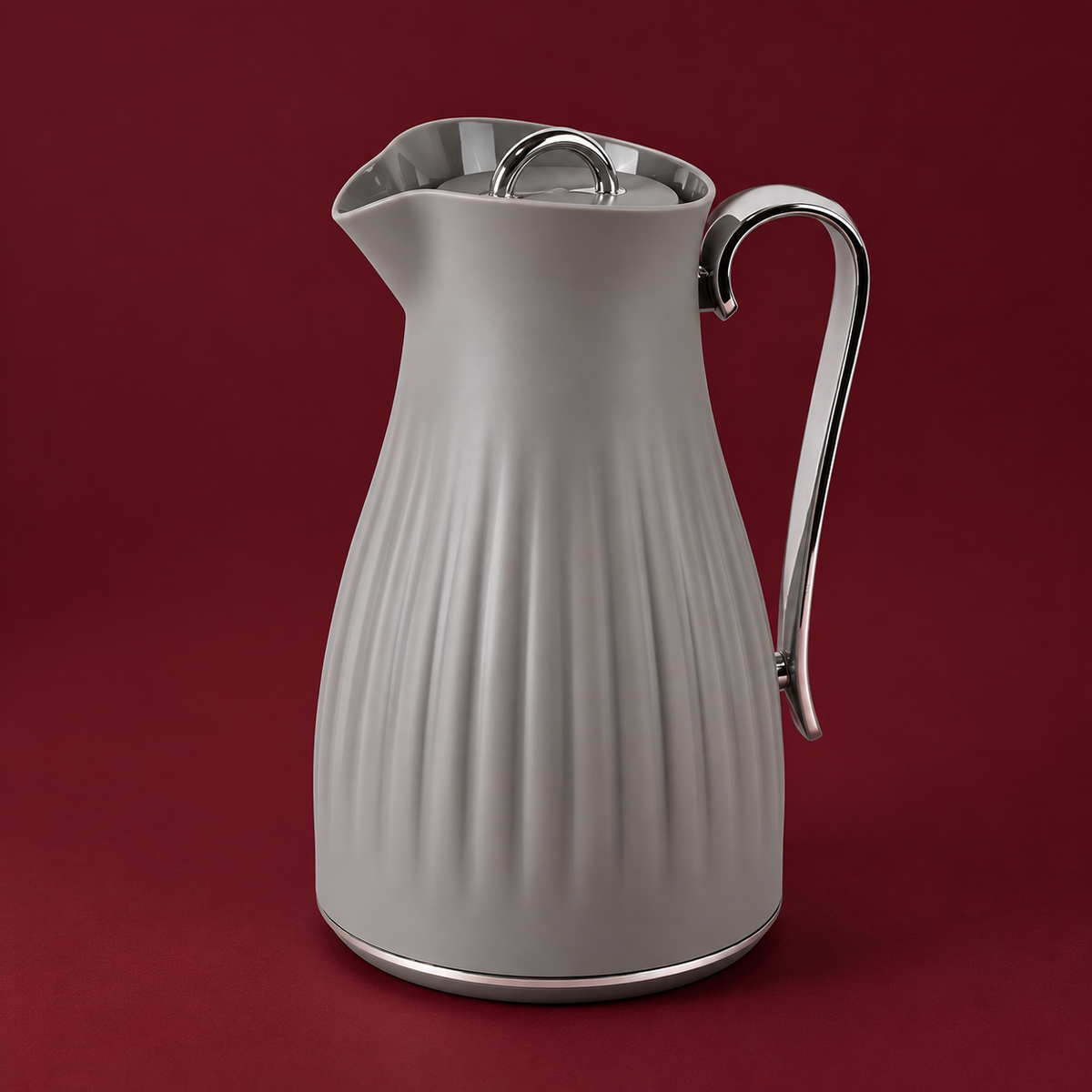 grey waterpot with silver handle 1 litre