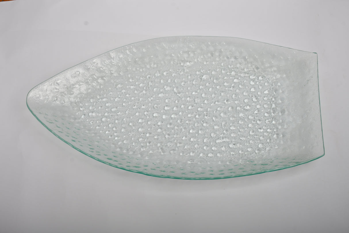 Fish shape glass serving plate