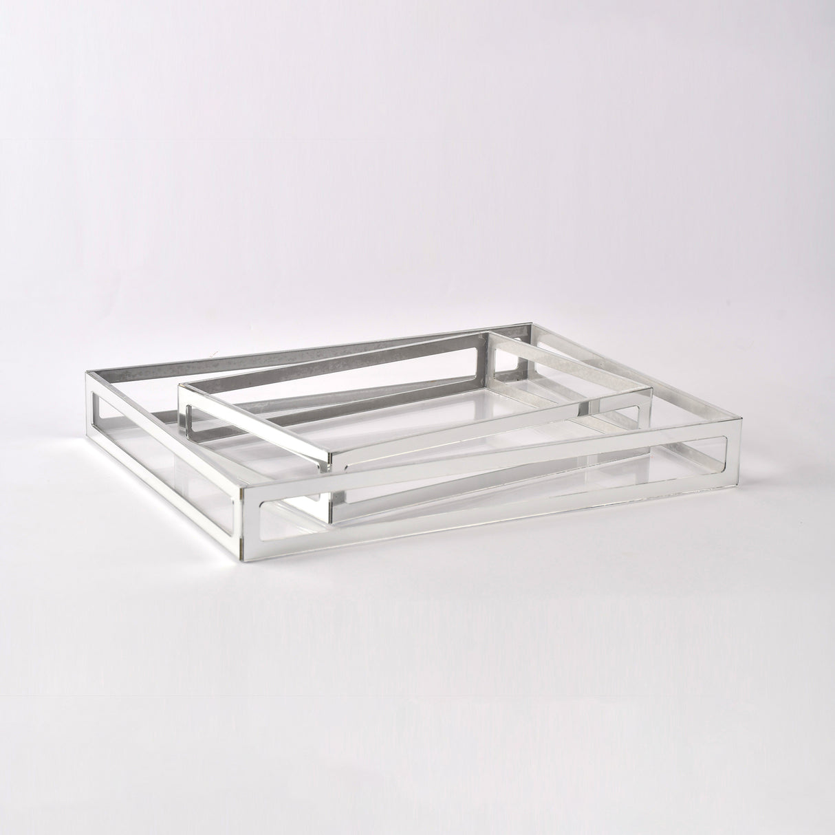 Silver framed serving tray