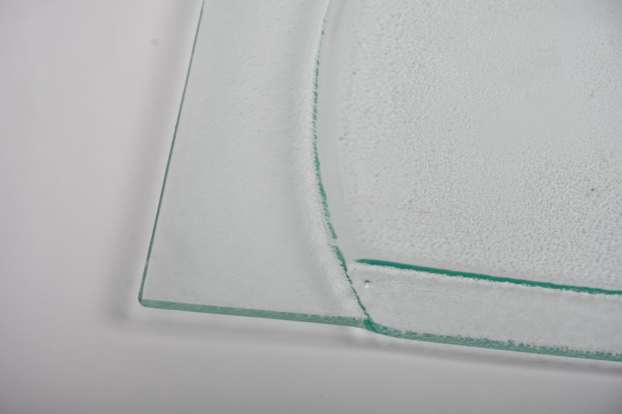 Rectangular glass serving plate