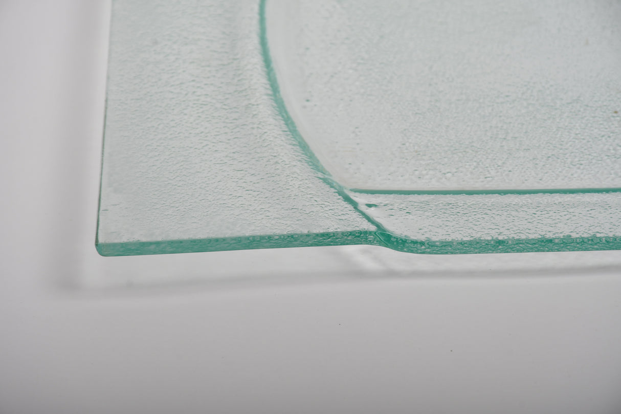Rectangular glass serving plate