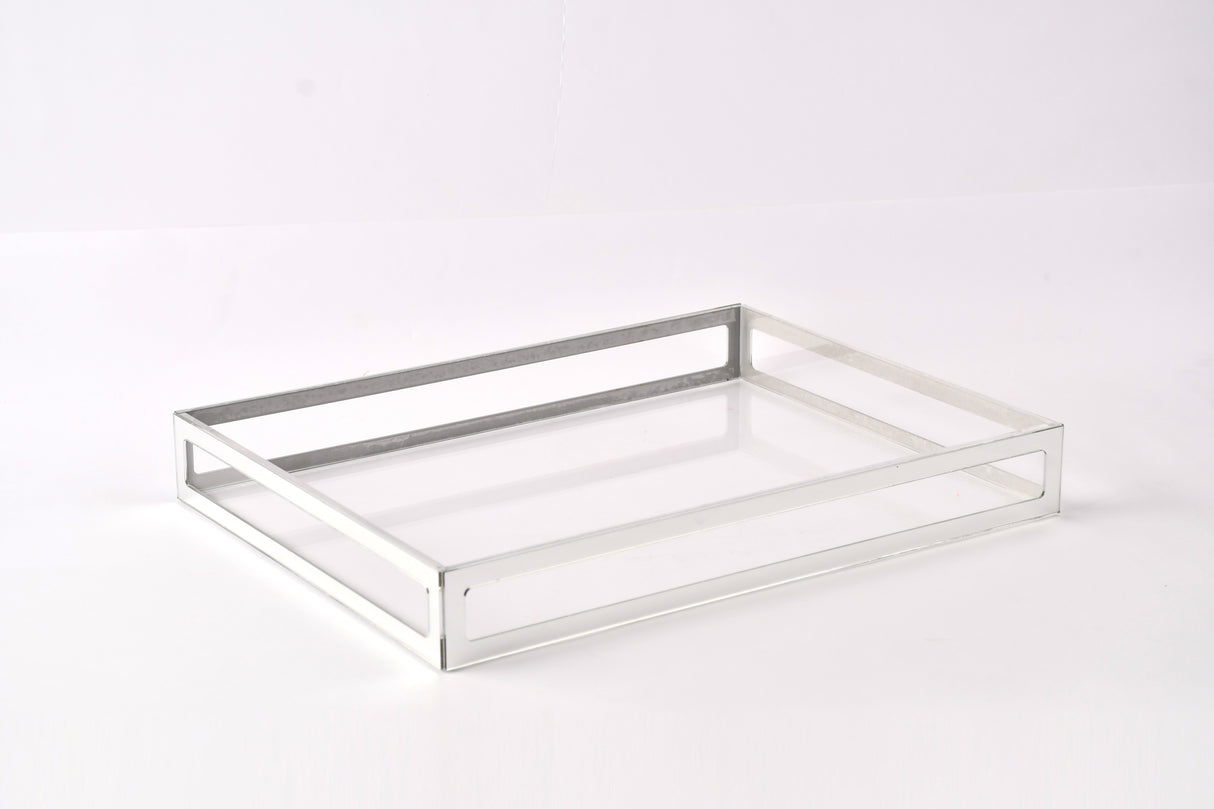Silver framed serving tray