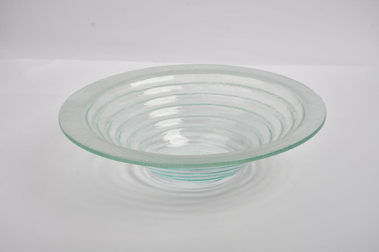 Round glass serving bowl