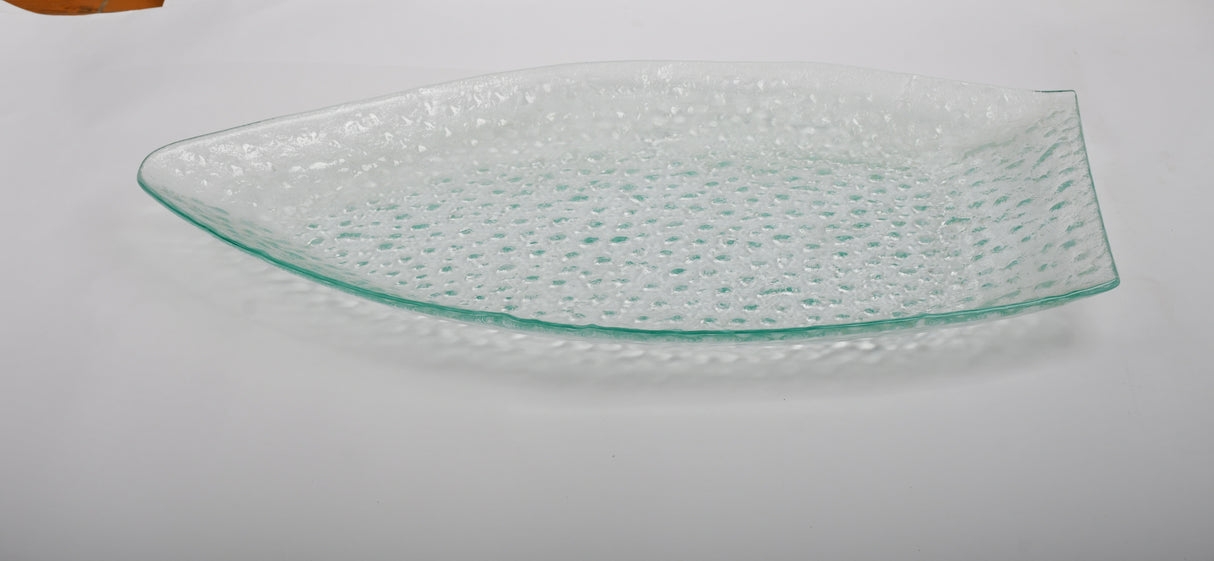 Fish shape glass serving plate