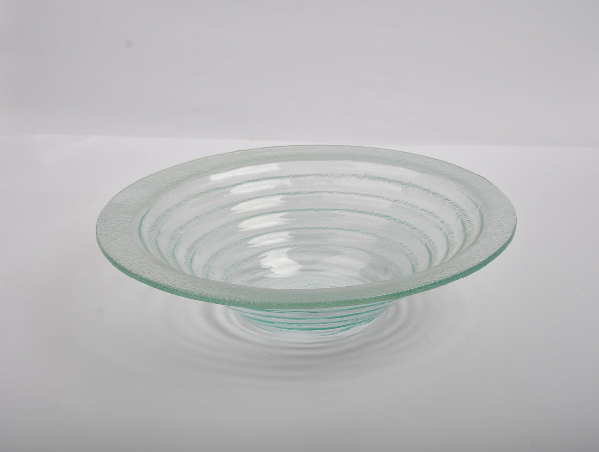 Round glass serving bowl