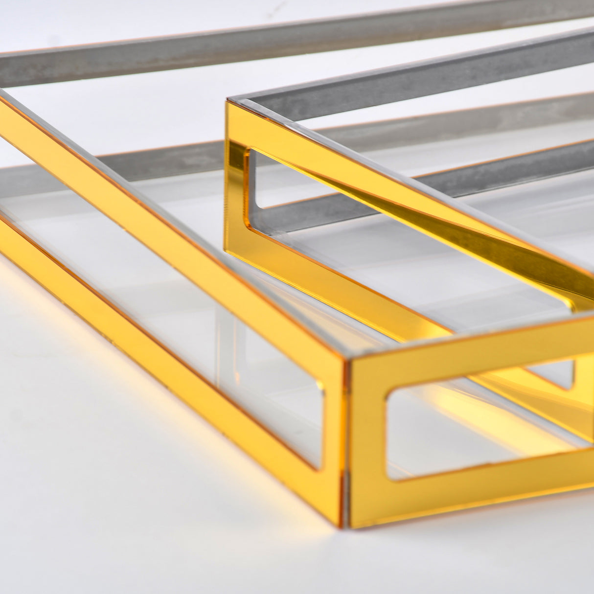 Gold framed serving tray