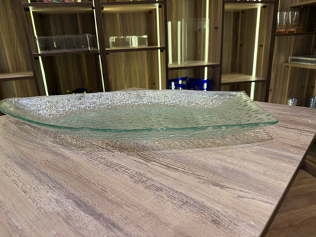Fish shape glass serving plate