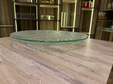 Round glass serving plate
