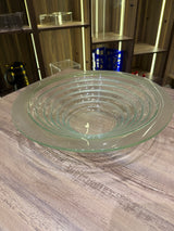 Round glass serving bowl