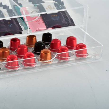 2 levels transparent drawer