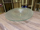 Large round glass serving bowl