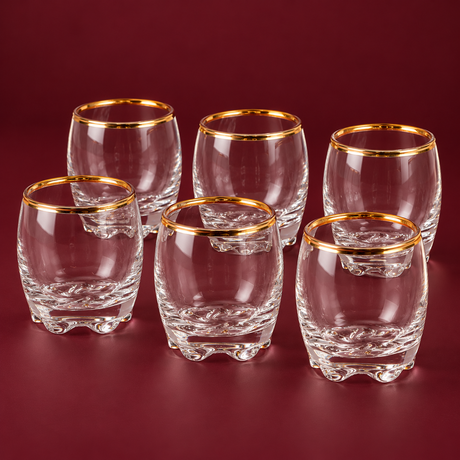 Arabic coffee cups with gold line set of 6 pieces