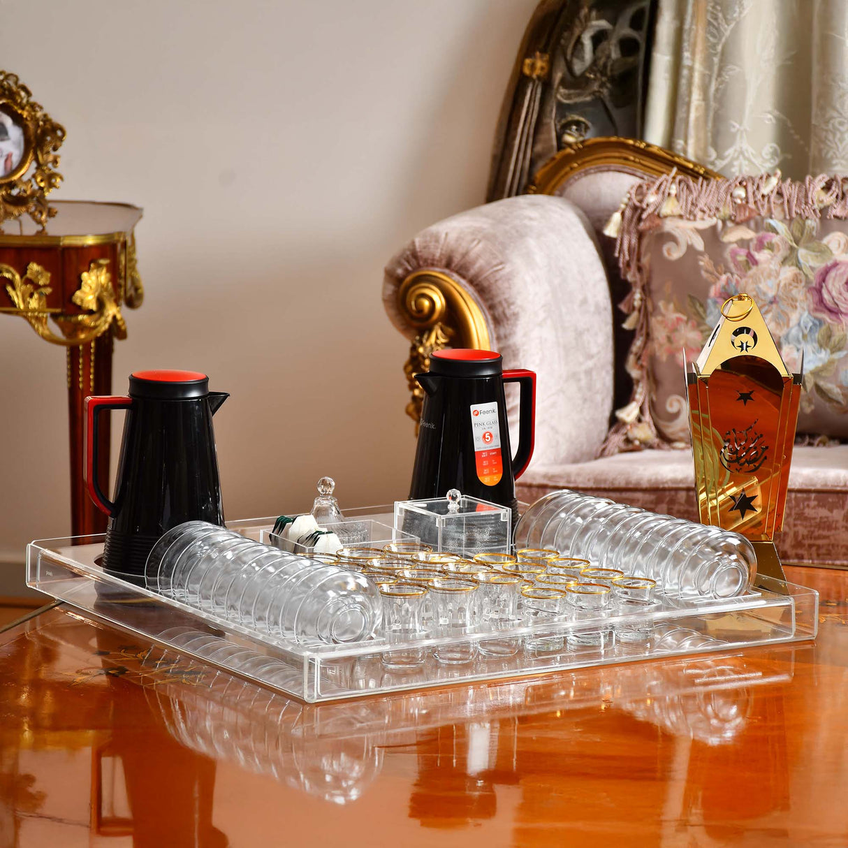 Large Tea Tray 2 Pots