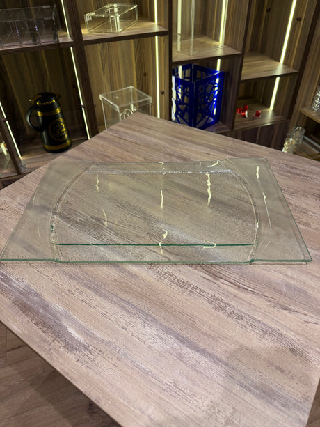 Rectangular glass serving plate