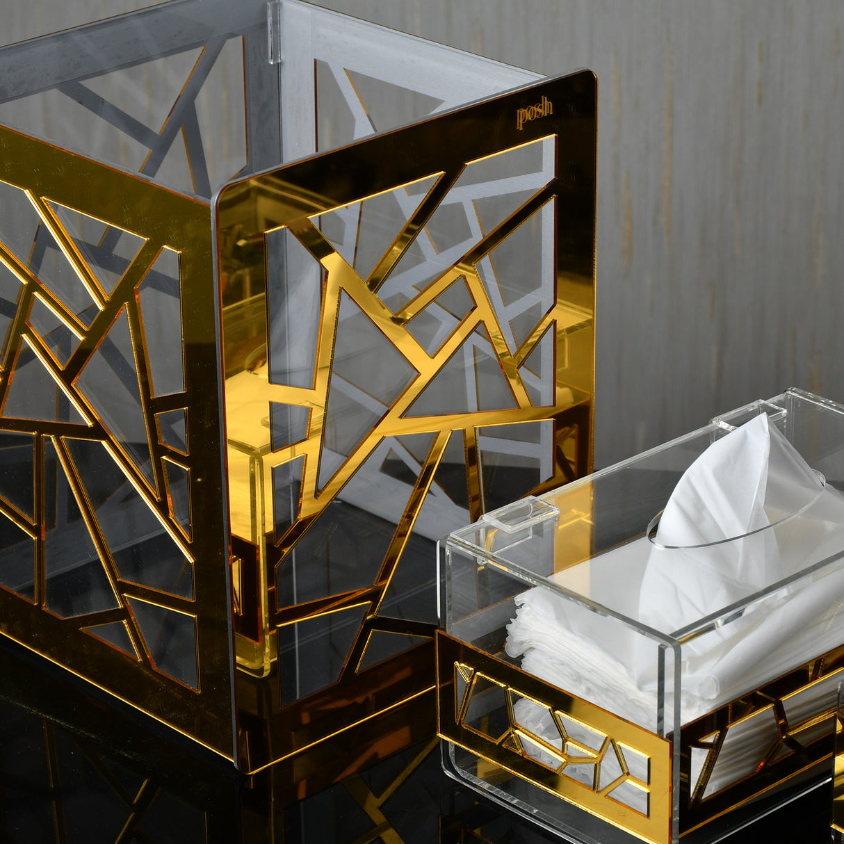 Gold Set(basket+tissue box+tea box)