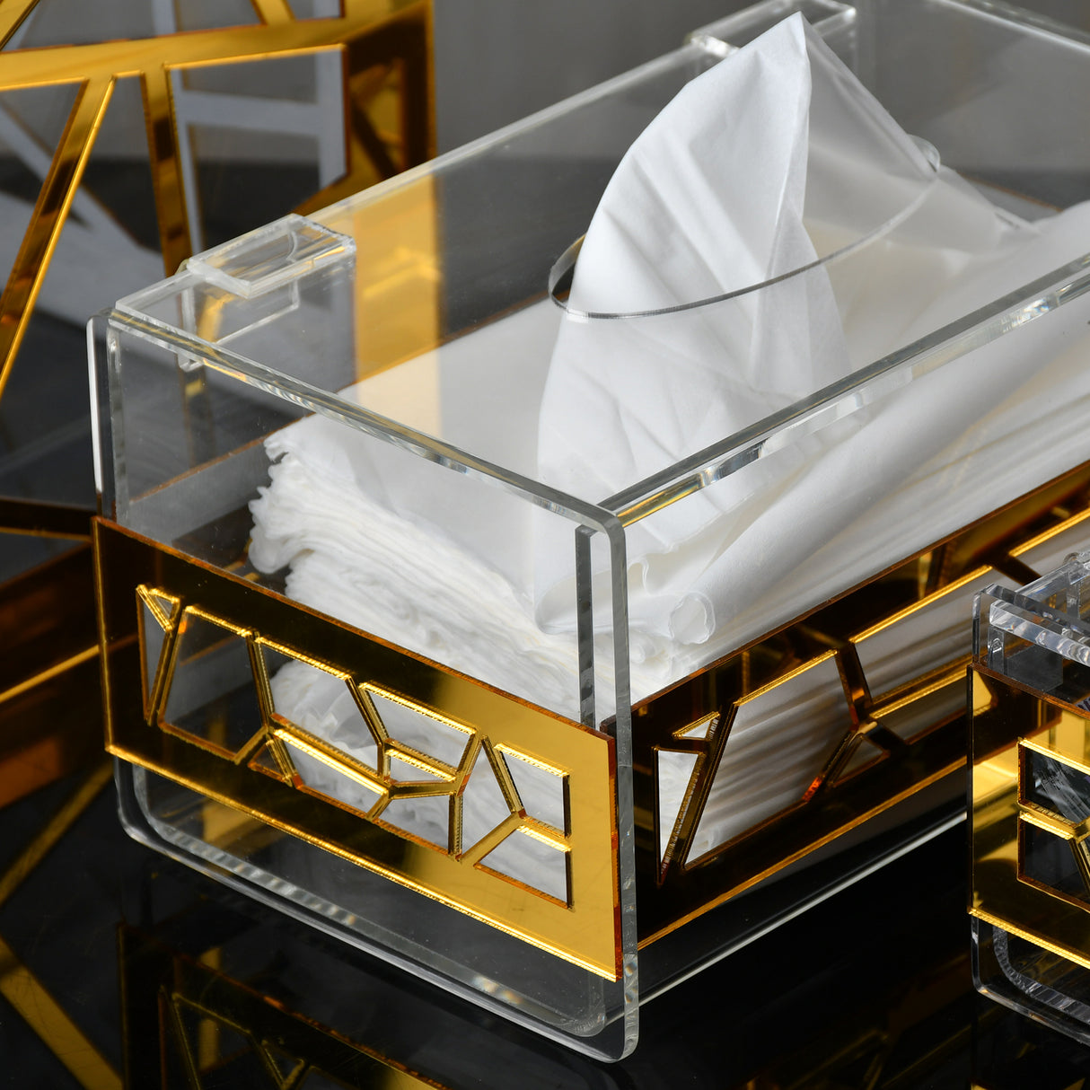 Gold Set(basket+tissue box+tea box)