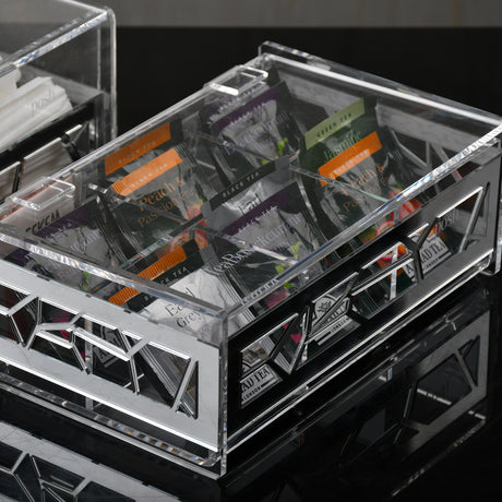 Silver 6 slots Tea Box