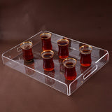 large engraved transparent tray (رمضان كريم) 30x40