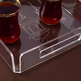 large engraved transparent tray (رمضان كريم) 30x40
