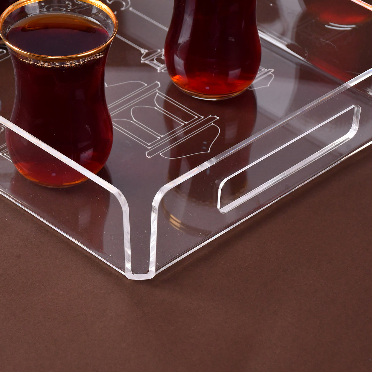 Small engraved transparent tray (رمضان كريم) 20x30