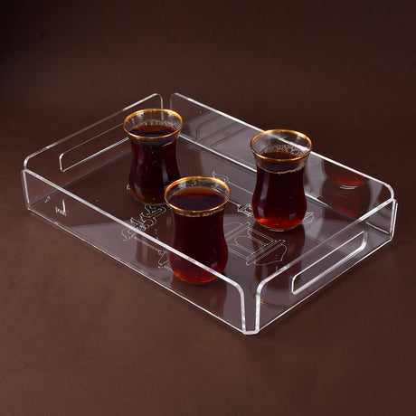 Small engraved transparent tray (رمضان كريم) 20x30