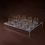 12 arabic coffee cups(gold line) with acrylic holder