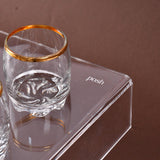 6 arabic coffee cups(gold line) with acrylic holder