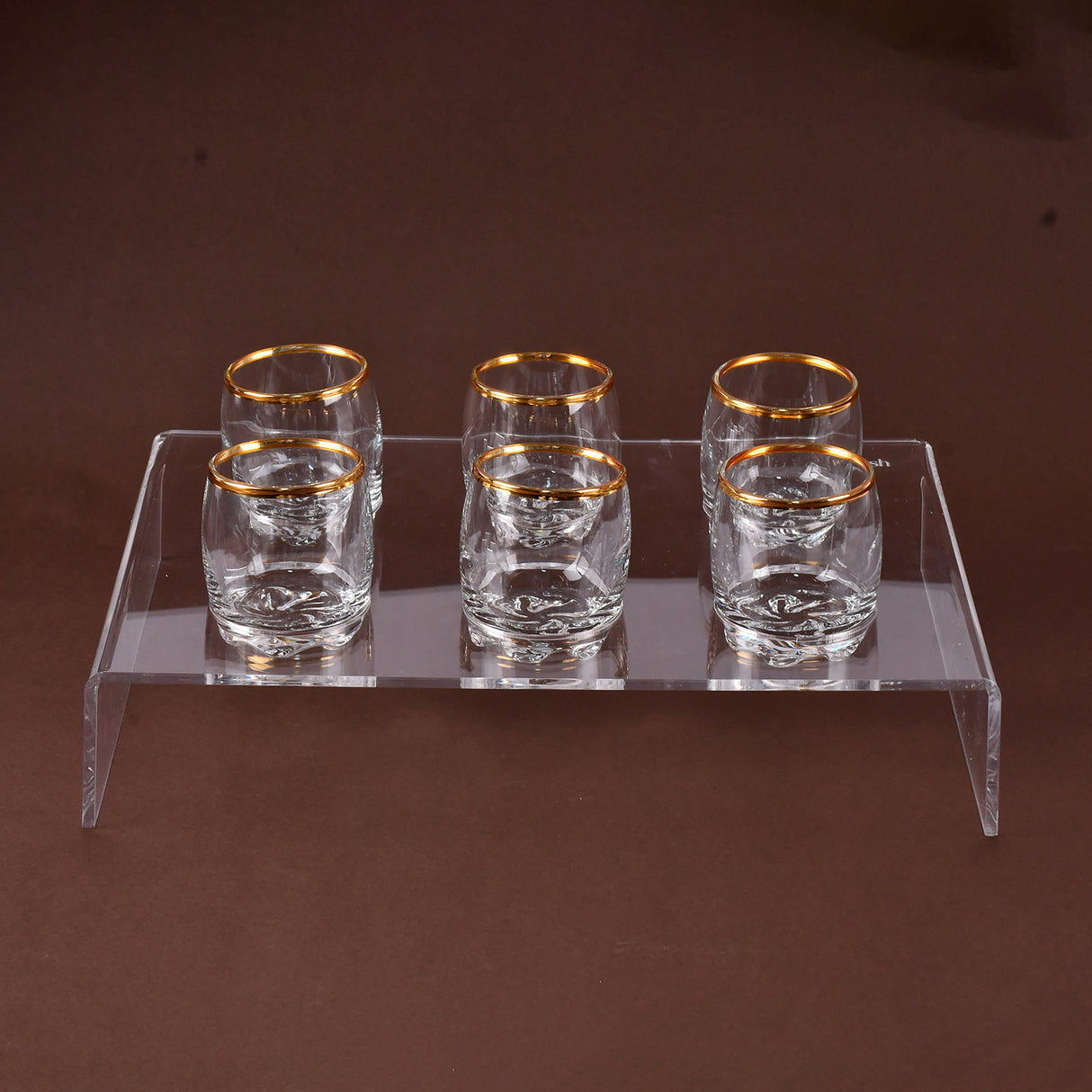 6 arabic coffee cups(gold line) with acrylic holder