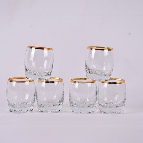 Arabic coffee cups with gold line set of 6 pieces