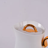 white water pot with gold handle 1 litre