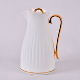 white water pot with gold handle 1 litre