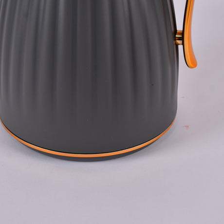 Dark grey water pot with gold handle 1 litre