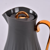Dark grey water pot with gold handle 1 litre