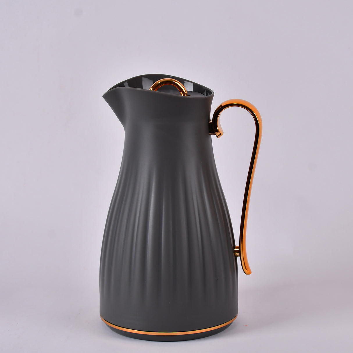 Dark grey water pot with gold handle 1 litre