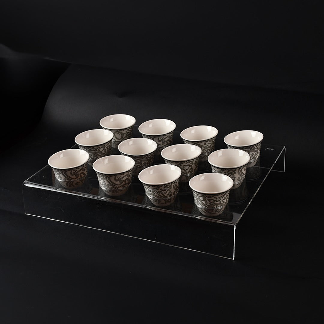 12  arabic coffee cups with acrylic holder